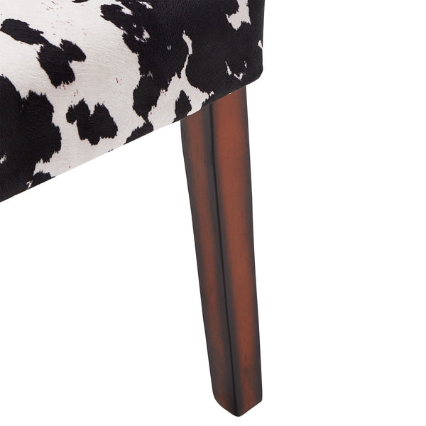 Wingston Cowhide Print Upholstered Dining Chair with Espresso Wood Frame