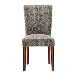Homelegance Wingston Patterned Fabric Dining Chair Set Rubberwood Frame Espresso Finish 721F29S