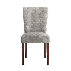 Homelegance Wingston Geometric Fabric Dining Chair Set with Espresso Wood Legs 721F37S