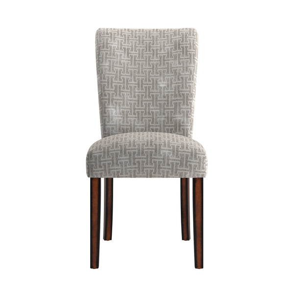 Homelegance Wingston Geometric Fabric Dining Chair Set with Espresso Wood Legs 721F37S