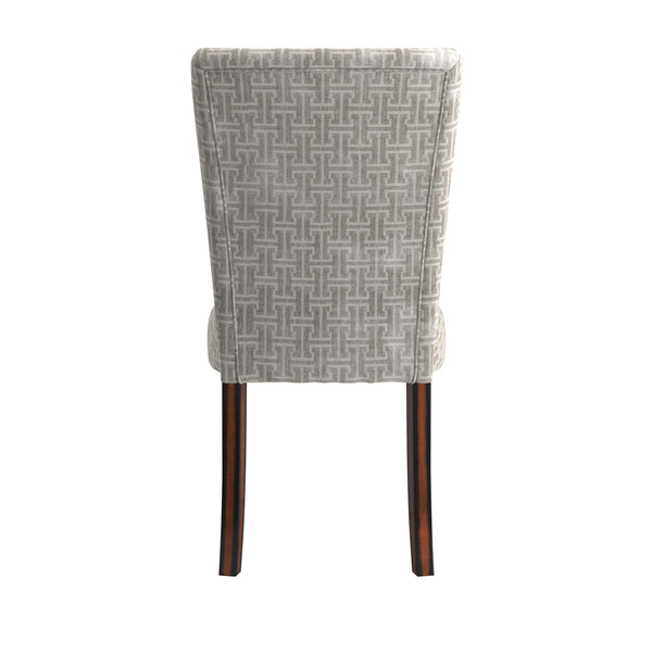 Wingston Geometric Fabric Dining Chair Set with Espresso Wood Legs