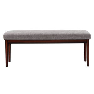 Wingston Upholstered Bench with Espresso Wood Base for Entryway or Bedroom Accent