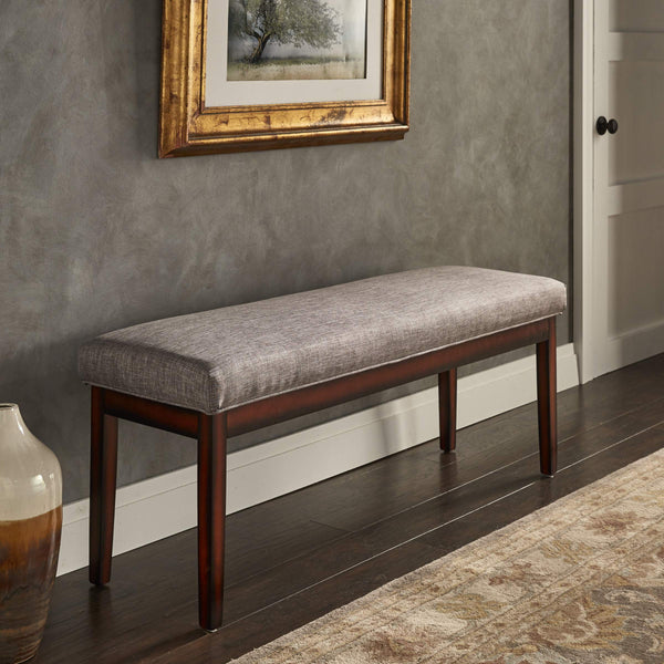 Wingston Upholstered Bench with Espresso Wood Base for Entryway or Bedroom Accent