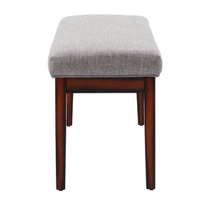 Wingston Upholstered Bench with Espresso Wood Base for Entryway or Bedroom Accent