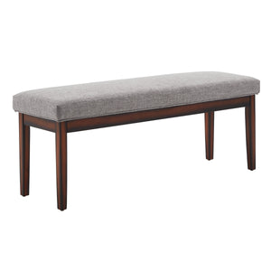 Wingston Upholstered Bench with Espresso Wood Base for Entryway or Bedroom Accent
