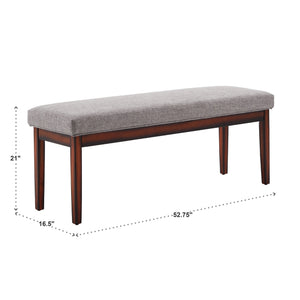 Wingston Upholstered Bench with Espresso Wood Base for Entryway or Bedroom Accent
