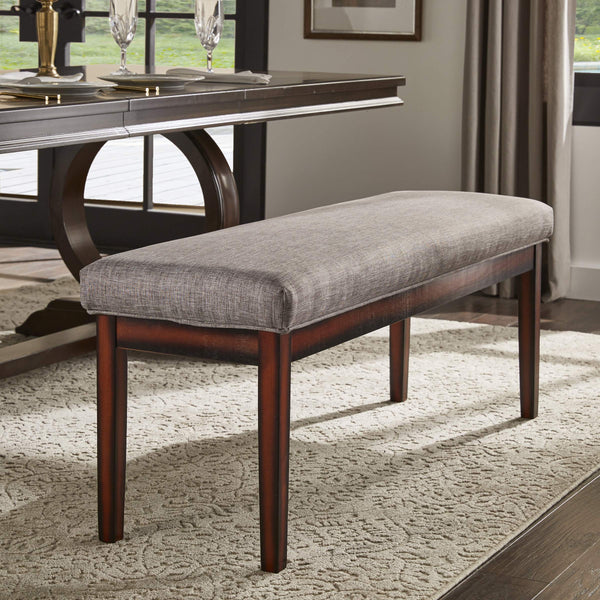 Wingston Upholstered Bench with Espresso Wood Base for Entryway or Bedroom Accent