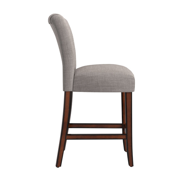 Wingston Upholstered Counter Stools Set of Two with Solid Rubberwood Frame