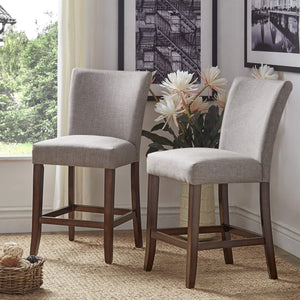Wingston Upholstered Counter Stools Set of Two with Solid Rubberwood Frame
