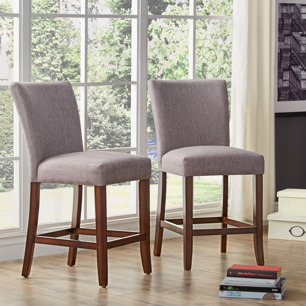 Wingston Upholstered Counter Stools Set of Two with Solid Rubberwood Frame