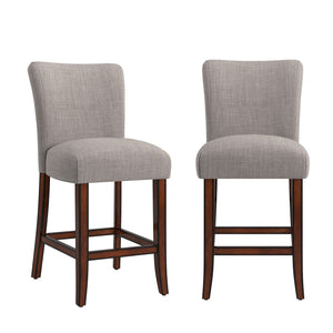 Wingston Upholstered Counter Stools Set of Two with Solid Rubberwood Frame