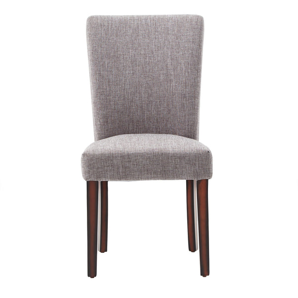 Homelegance Wingston Upholstered Dining Chair Set with Rubberwood Legs in Grey Linen 721GLS