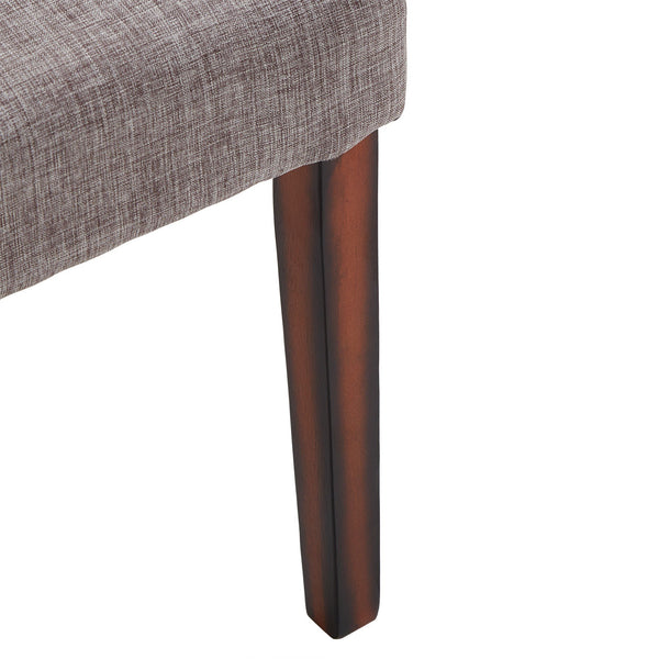 Wingston Upholstered Dining Chair Set with Rubberwood Legs in Grey Linen