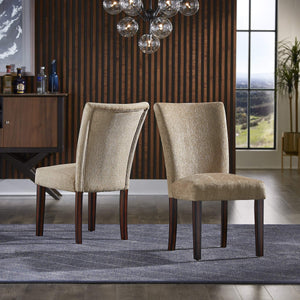 Wingston Chenille Upholstered Dining Chair with Espresso Rubberwood Frame