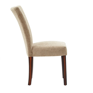 Wingston Chenille Upholstered Dining Chair with Espresso Rubberwood Frame