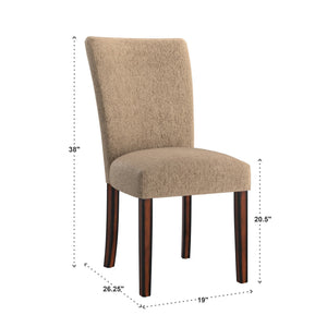 Wingston Chenille Upholstered Dining Chair with Espresso Rubberwood Frame