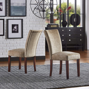 Wingston Chenille Upholstered Dining Chair with Espresso Rubberwood Frame