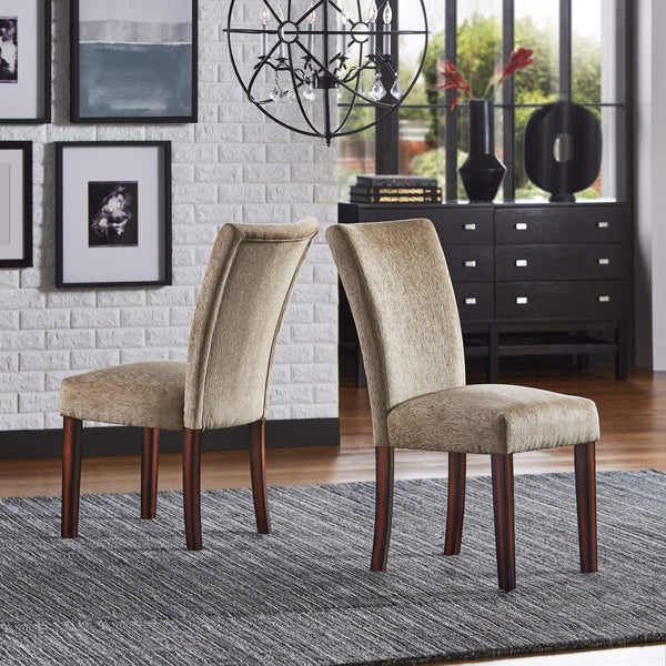 Wingston Chenille Upholstered Dining Chair with Espresso Rubberwood Frame