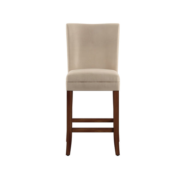 Wingston Upholstered Counter Stools Set of Two with Solid Rubberwood Frame