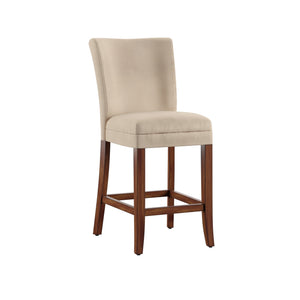 Wingston Upholstered Counter Stools Set of Two with Solid Rubberwood Frame