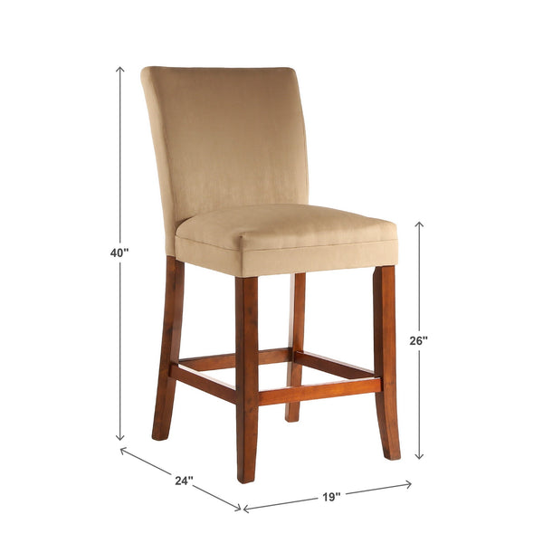 Wingston Upholstered Counter Stools Set of Two with Solid Rubberwood Frame