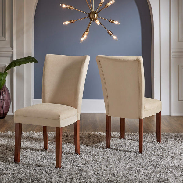 Wingston Upholstered Wingback Dining Chair Set with Coil Spring Support