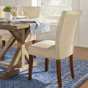 Wingston Upholstered Wingback Dining Chair Set with Coil Spring Support