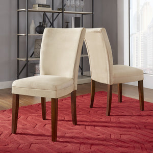 Wingston Upholstered Wingback Dining Chair Set with Coil Spring Support