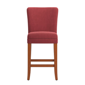 Wingston Upholstered Counter Stools Set of Two with Solid Rubberwood Frame