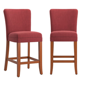 Wingston Upholstered Counter Stools Set of Two with Solid Rubberwood Frame