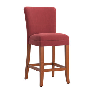 Wingston Upholstered Counter Stools Set of Two with Solid Rubberwood Frame
