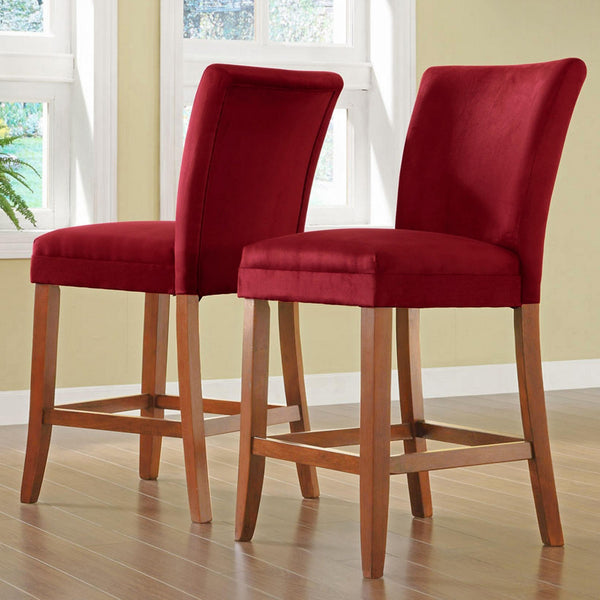 Wingston Upholstered Counter Stools Set of Two with Solid Rubberwood Frame