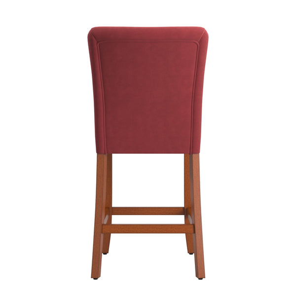 Wingston Upholstered Counter Stools Set of Two with Solid Rubberwood Frame
