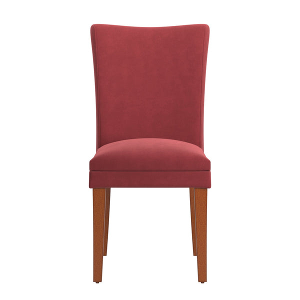Homelegance Wingston Wingback Dining Chair Set with Coil Spring Rubberwood Frame in Brown 721RDS