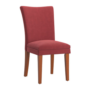 Wingston Wingback Dining Chair Set with Coil Spring Rubberwood Frame in Brown