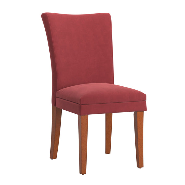 Wingston Wingback Dining Chair Set with Coil Spring Rubberwood Frame in Brown