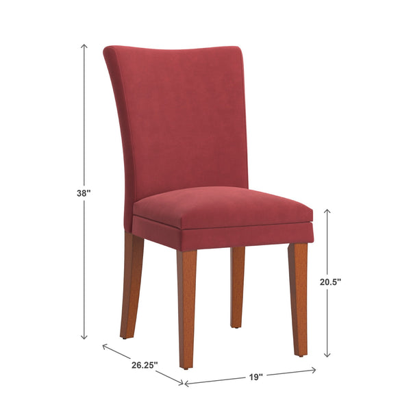 Wingston Wingback Dining Chair Set with Coil Spring Rubberwood Frame in Brown
