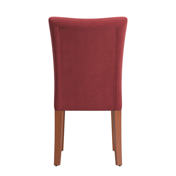 Wingston Wingback Dining Chair Set with Coil Spring Rubberwood Frame in Brown