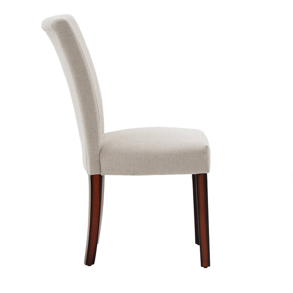 Wingston Wingback Fabric Dining Chair Set with Solid Wood Espresso Legs
