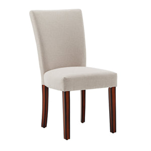 Wingston Wingback Fabric Dining Chair Set with Solid Wood Espresso Legs