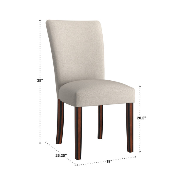 Wingston Wingback Fabric Dining Chair Set with Solid Wood Espresso Legs