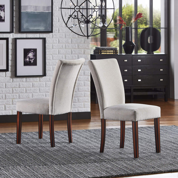 Wingston Wingback Fabric Dining Chair Set with Solid Wood Espresso Legs