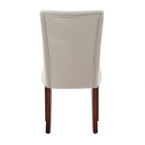 Wingston Wingback Fabric Dining Chair Set with Solid Wood Espresso Legs