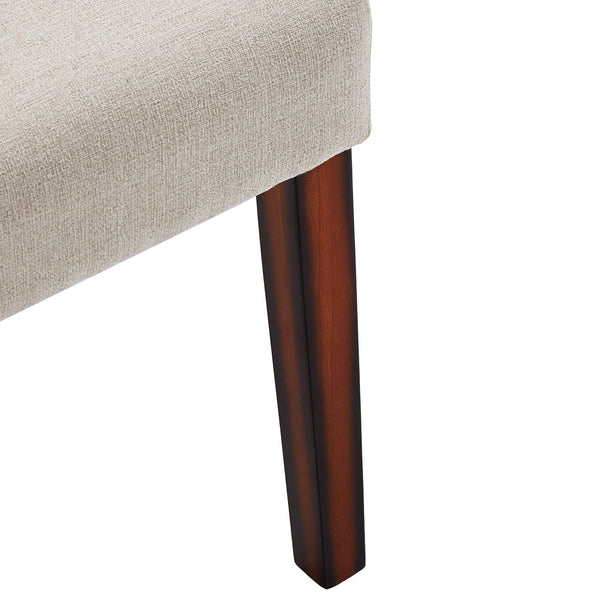 Wingston Wingback Fabric Dining Chair Set with Solid Wood Espresso Legs