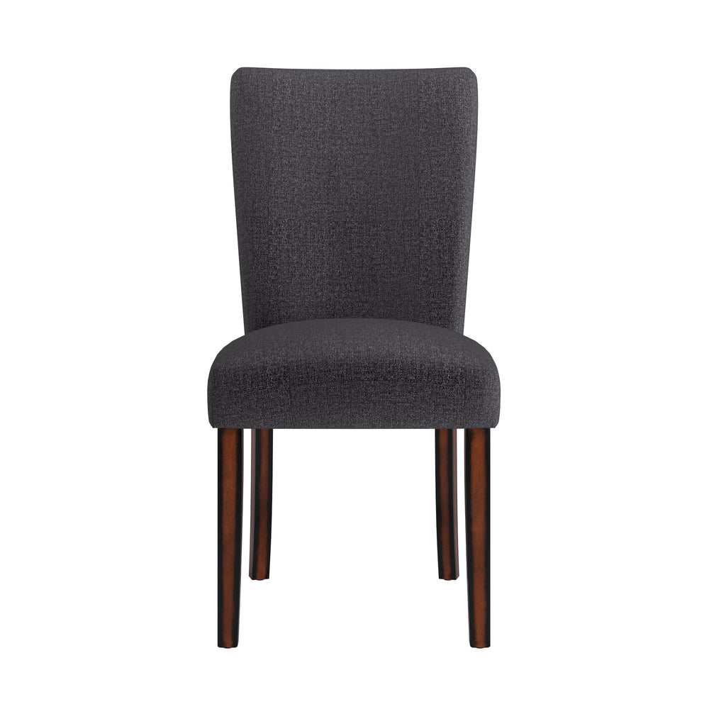Homelegance Wingston Wingback Upholstered Dining Chair Set with Espresso Rubberwood Legs 721S-BKW