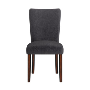 Homelegance Wingston Wingback Upholstered Dining Chair Set with Espresso Rubberwood Legs 721S-BKW