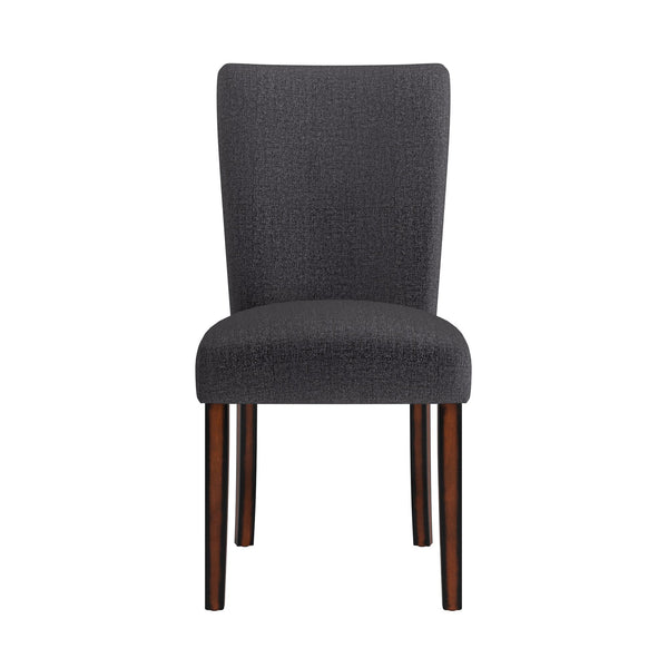 Homelegance Wingston Wingback Upholstered Dining Chair Set with Espresso Rubberwood Legs 721S-BKW