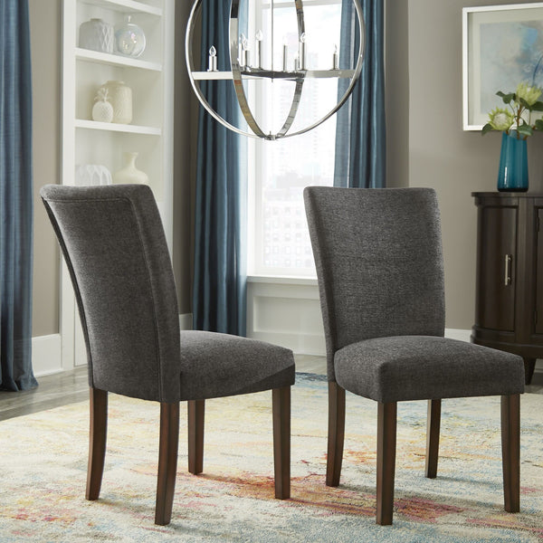 Wingston Wingback Upholstered Dining Chair Set with Espresso Rubberwood Legs