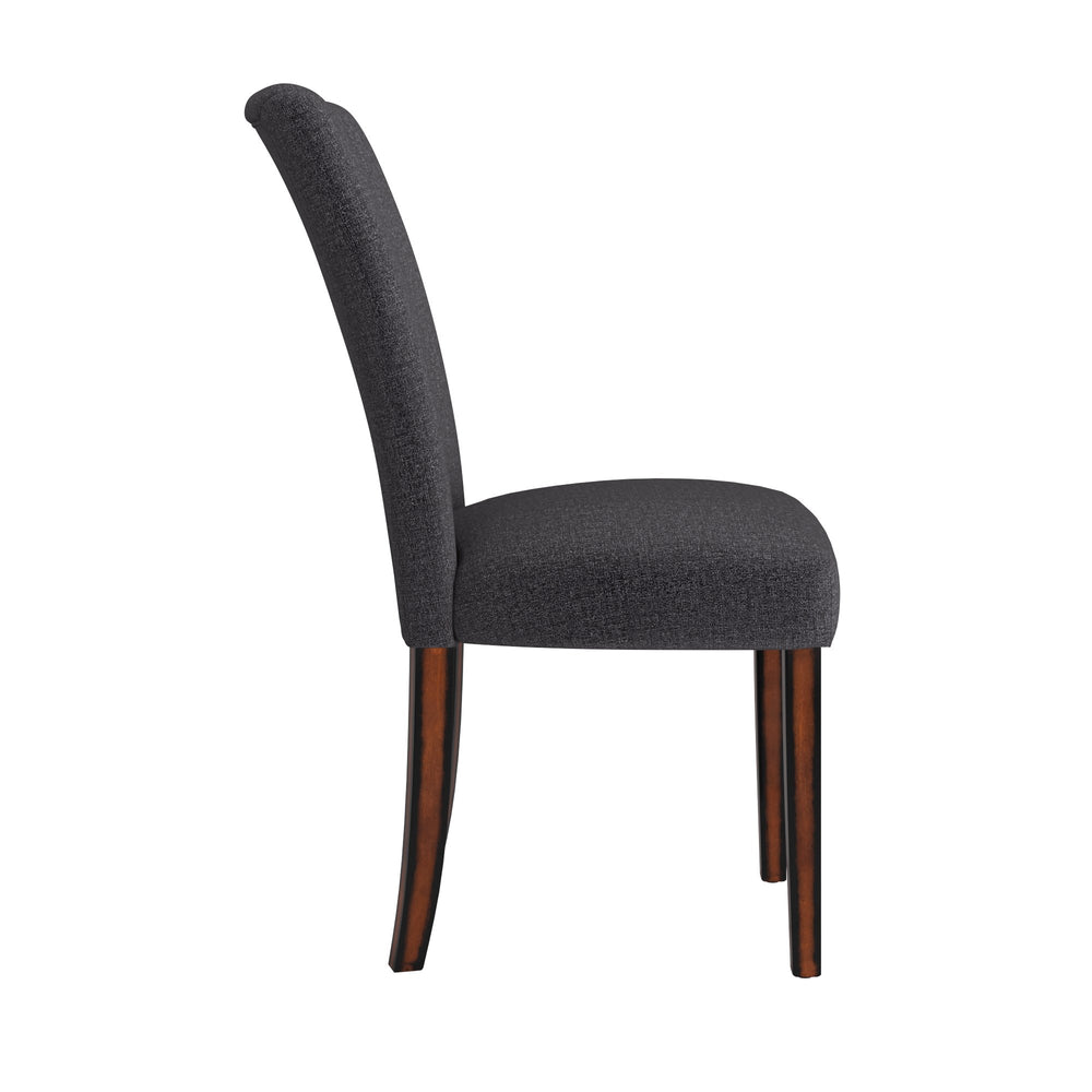 Homelegance Wingston Wingback Upholstered Dining Chair Set with Espresso Rubberwood Legs 721S-BKW