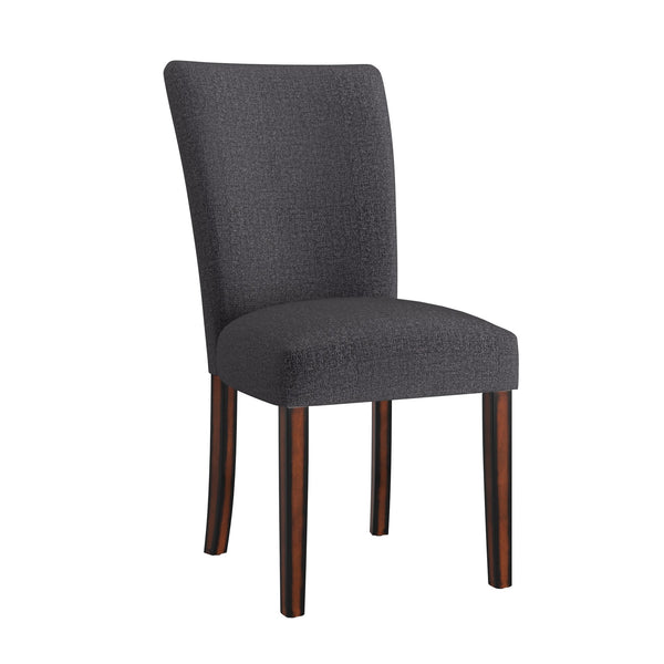Wingston Wingback Upholstered Dining Chair Set with Espresso Rubberwood Legs